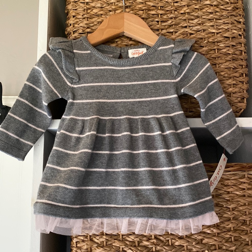 NWT Cat & Jack 0-3 Month sweater Dress with Bloomers